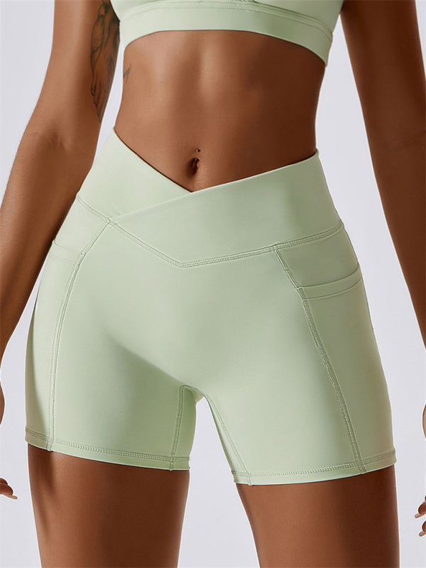 Levoire | Femme Naked Hip Pocket Crossover Livio Leggings Shorts de Sport Violet