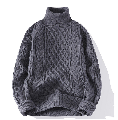Levoire | Pull-Over Vintage Réversible Avec Col Montant Gris