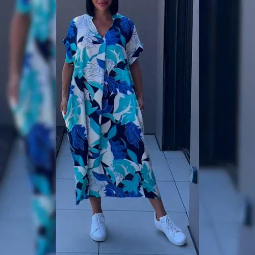 Levoire | Robe élégante à fleurs Bleu