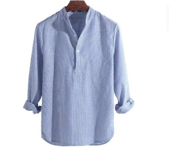 Levoire | Chemise Rayee Elegance Intemporelle Hommes Bleu