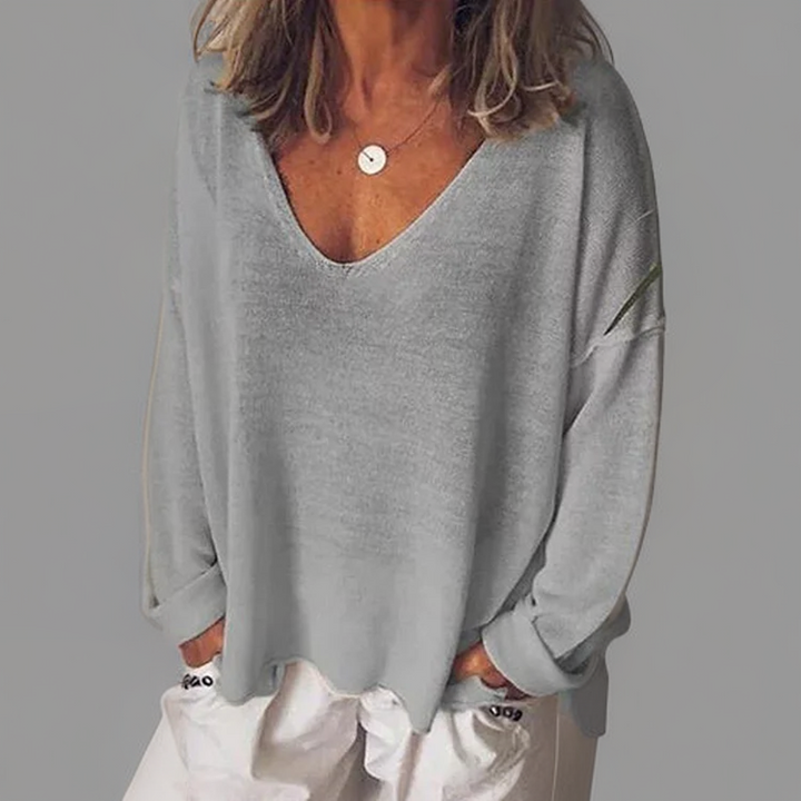 Levoire | Luxe V-Cou-Ouverte Chemise Gris