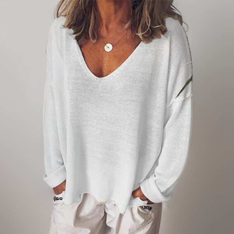 Levoire | Luxe V-Cou-Ouverte Chemise Blanc