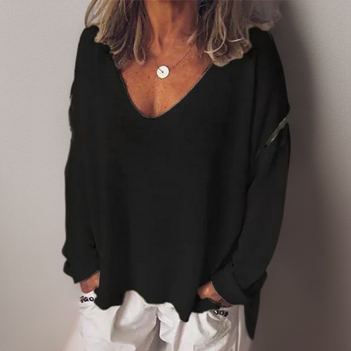 Levoire | Luxe V-Cou-Ouverte Chemise Noir