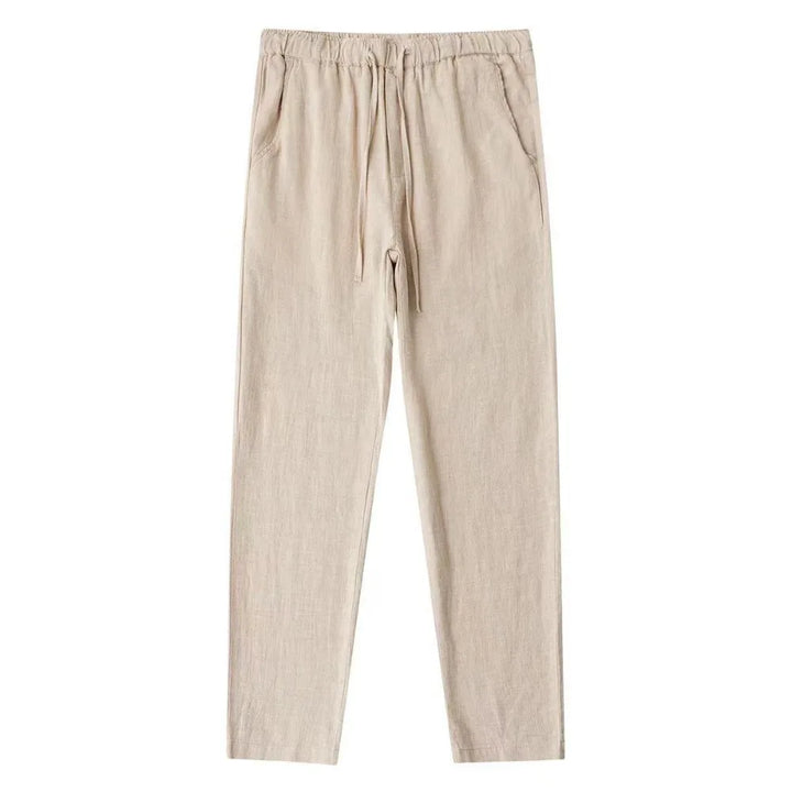 Levoire | Pantalons Streetwear En Lin Pour Hommes Légers, Respirants Et Confortables Kaki clair