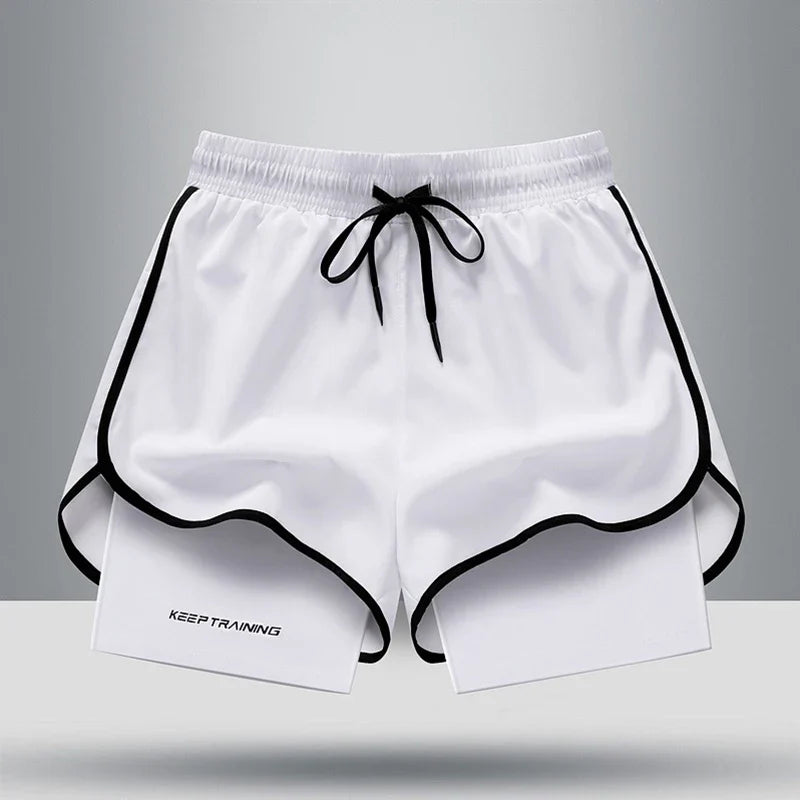 Levoire | Shorts De Sport En Soie Pour Hommes : Léger Et Respirant Pour L'Entraînement Estival Blanc