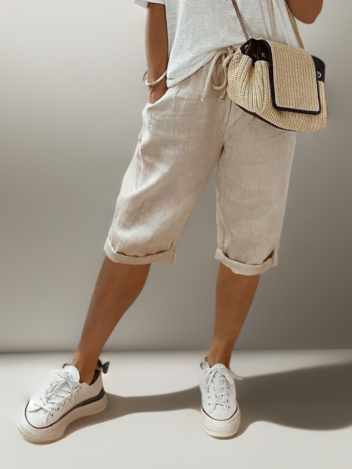 Levoire | Pantalon Avec Cordon De Serrage Et Poches Latérales Kaki