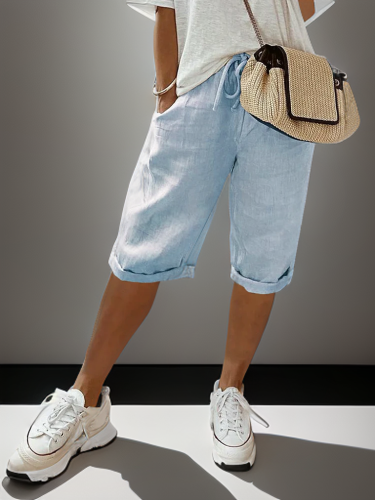 Levoire | Pantalon Avec Cordon De Serrage Et Poches Latérales Bleu clair