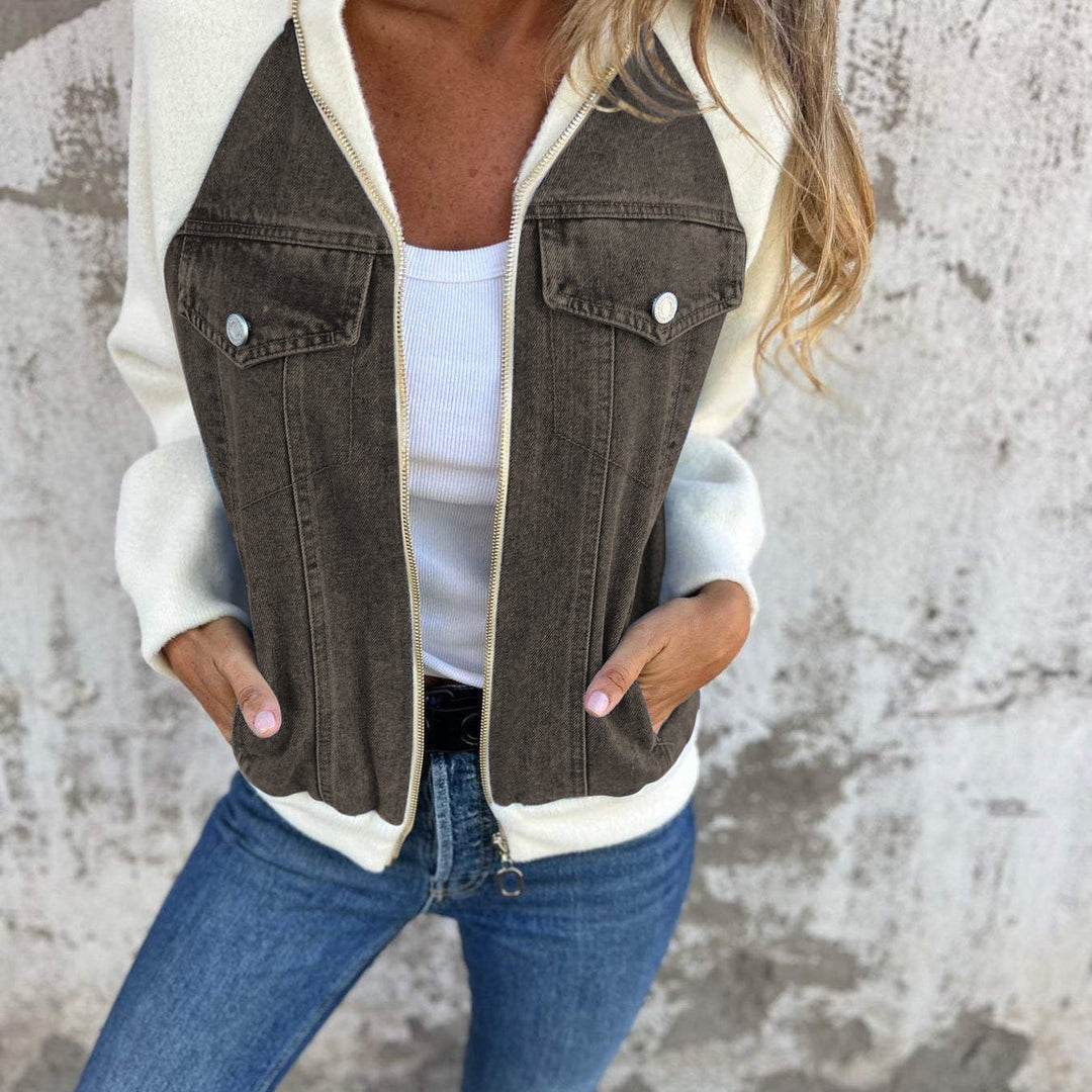 Levoire | Long Comfortable Jacket With Long Sleeves And Zipper Closure Gris foncé