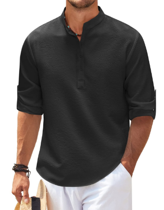 Levoire | Chemise En Lin Pour Homme Noir