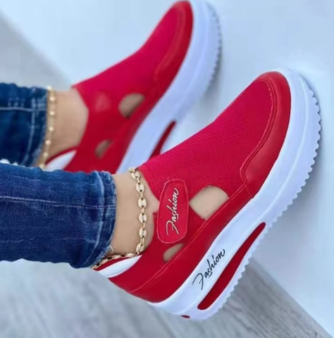 Levoire | Baskets Légères Avec Semelle Renforcée Et Velcro Pour Femmes Rot