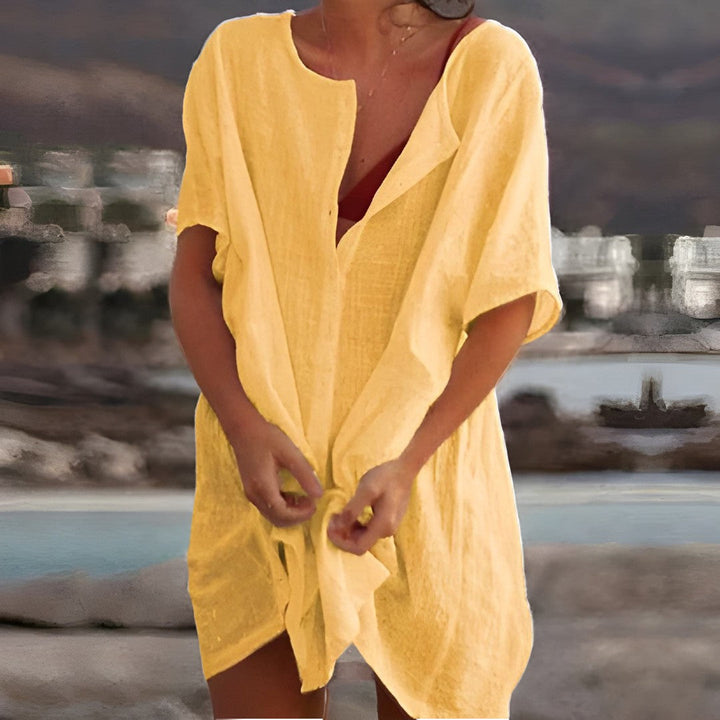 Levoire | Robe en coton multicolore Jaune