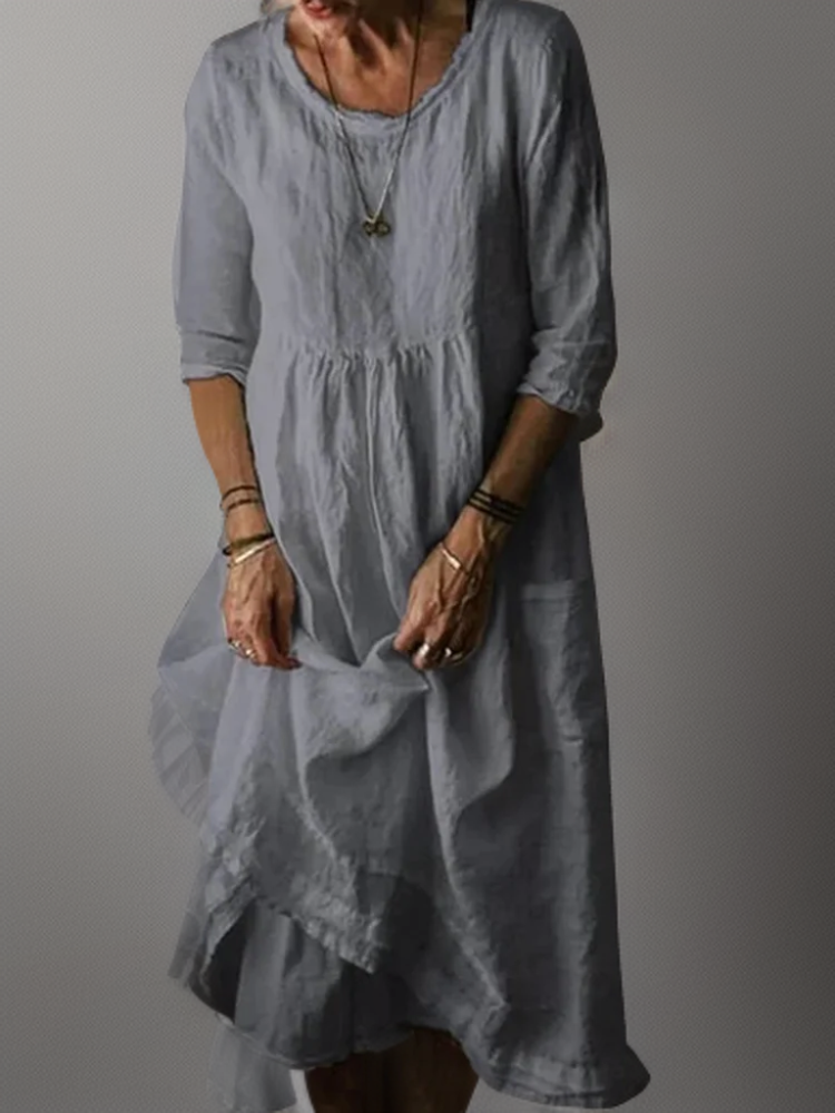 Levoire | Robe Maxi Col Rond Gris