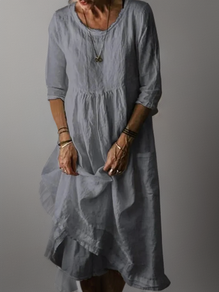 Levoire | Robe Maxi Avec Encolure Ronde Dtendue Gris
