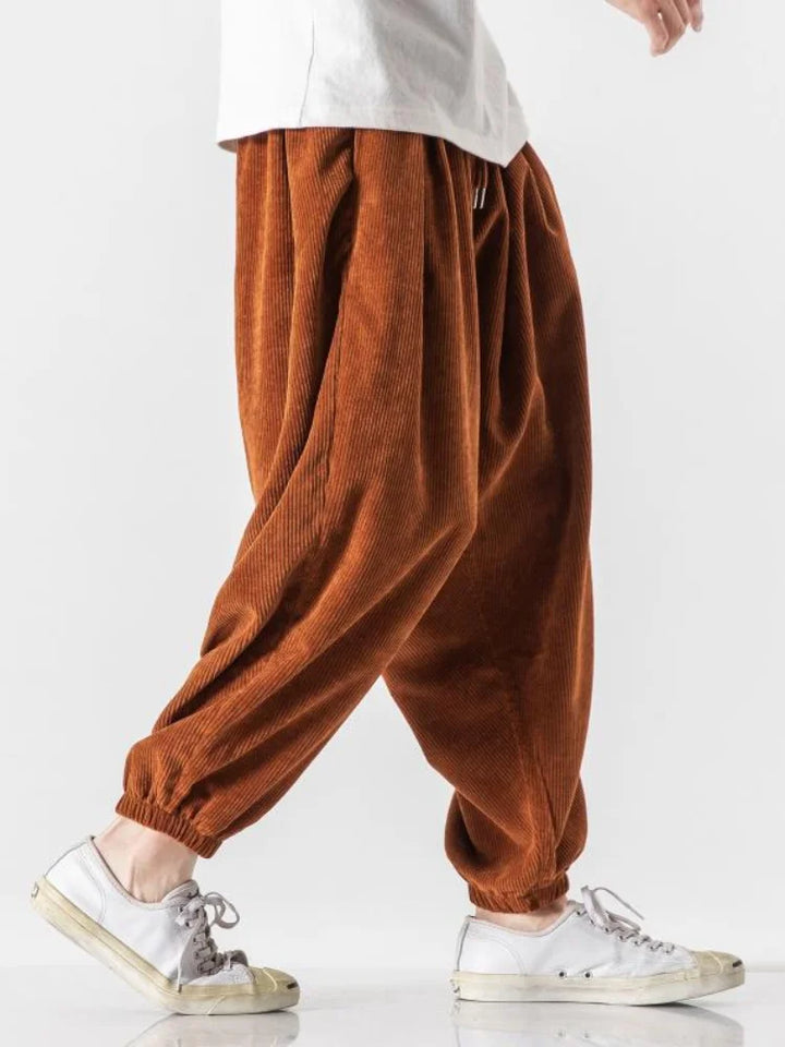 Levoire | Pantalon Jogger Harem En Velours Côtelé Style Et Liberté Pour Hommes Braun