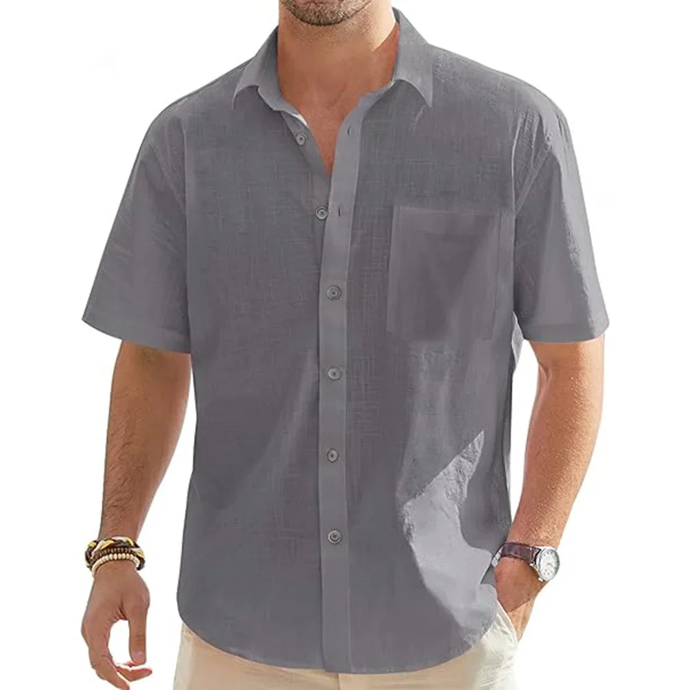 Levoire | Coton Lin T-Shirts D'Été Respirant Et Élégant Gris