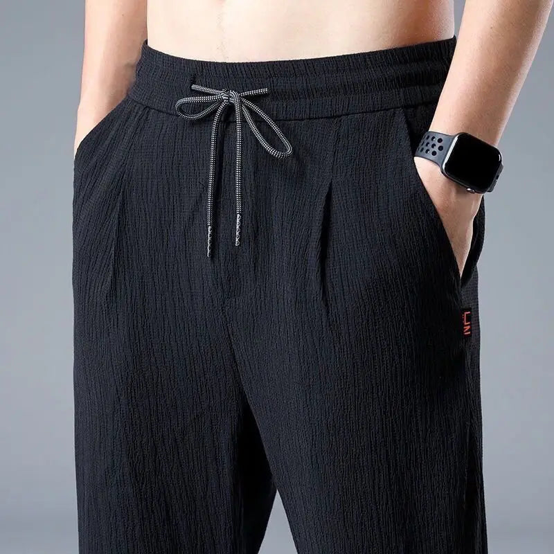 Levoire | Pantalon Harem Léger En Soie De Glace Confort Pour Les Journées Chaudes D'Été Noir