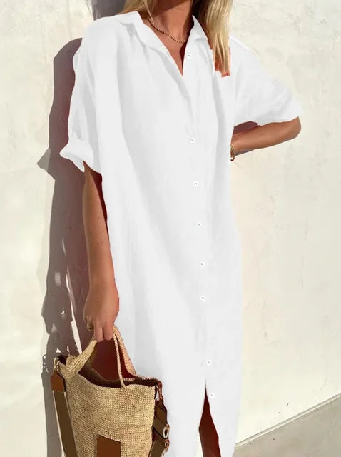 Levoire | Robe Chemise En Lin Blanc