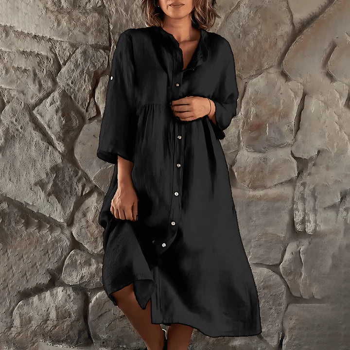 Levoire | Simple Stylish Loose Shirt Dress Noir