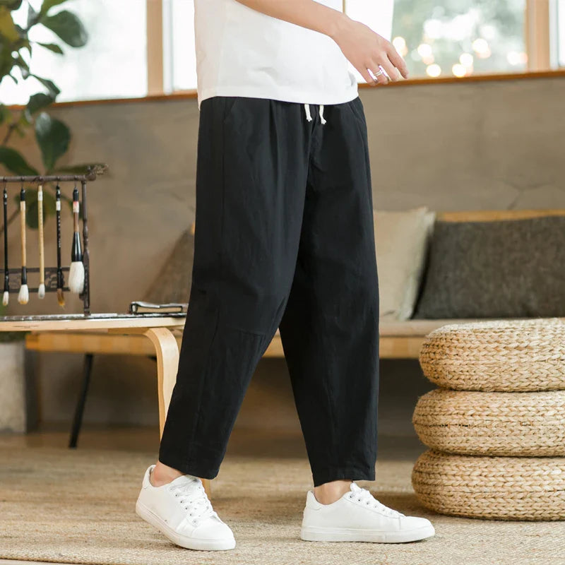 Levoire | Coton Lin Pantalon Avec Style Et Confort Chaque Jour Noir