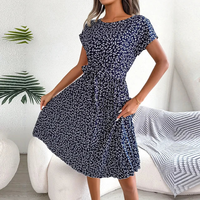 Levoire | Robe Midi Style Décontracté Moderne Tummansininen