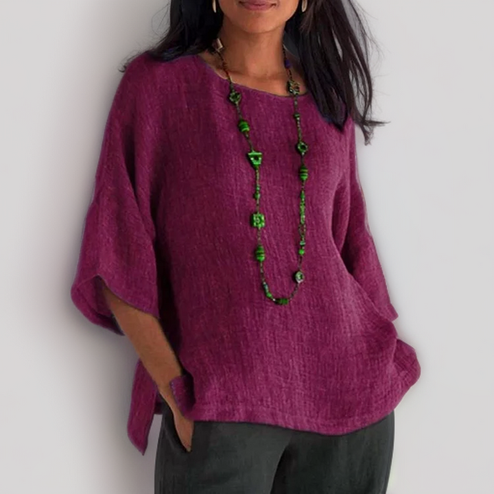 Levoire | T-Shirt À Manches 3/4 Et Col Rond Violet