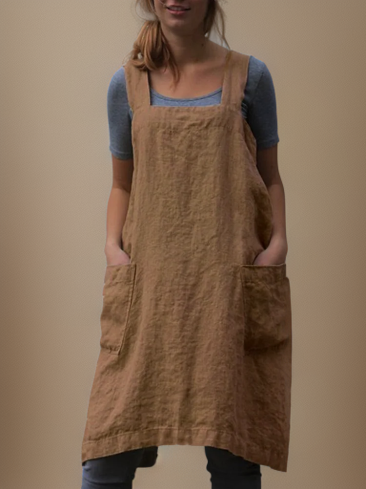 Levoire | Robe Simple Sangles Dos Croisées Khaki