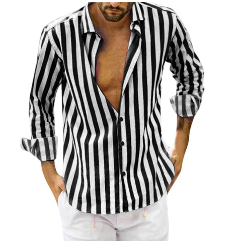 Levoire | Chemise En Coton Raye Intemporel Hommes