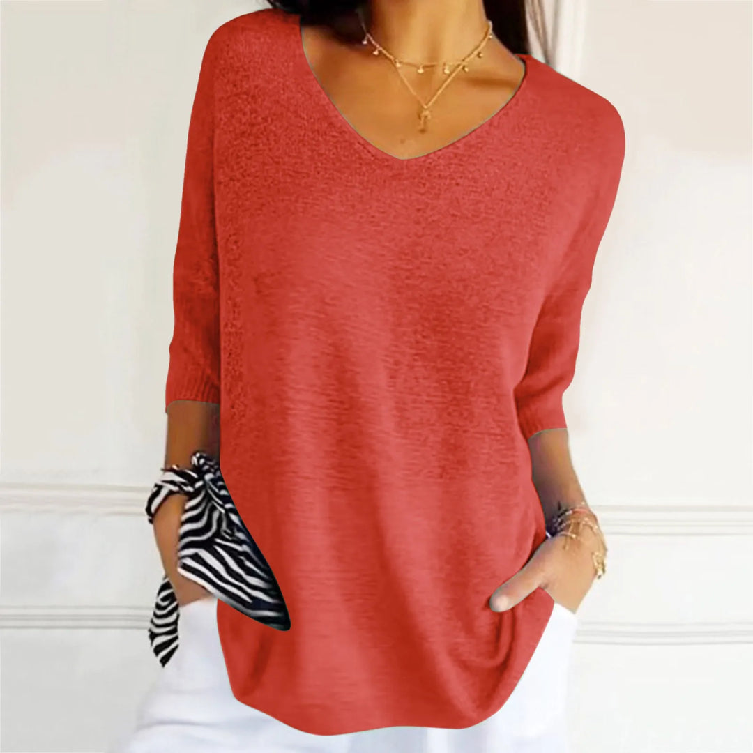 Levoire | Blouse D'Été Avec Décolleté En V Rot