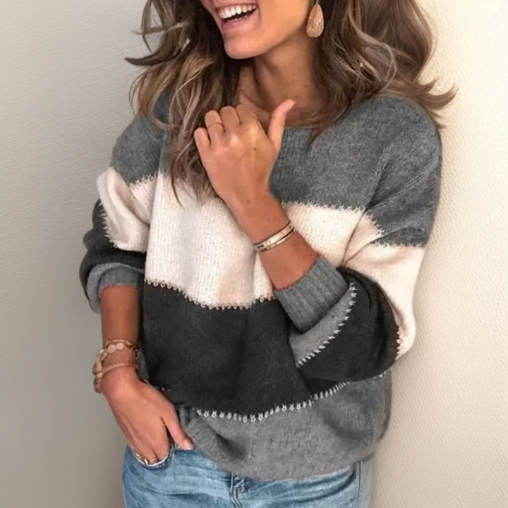 Levoire | Pull Rayé Luxe Confortable Gris