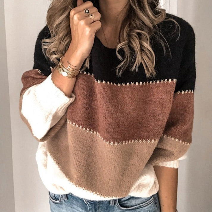 Levoire | Pull multicolore élégant Braun