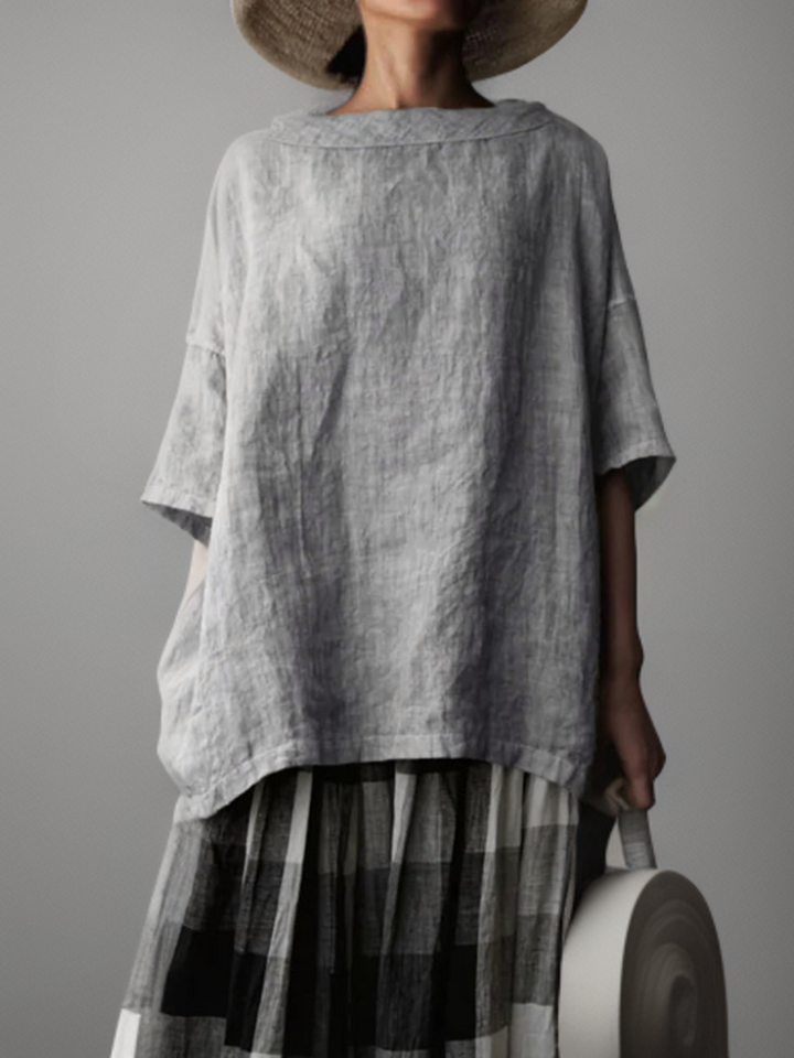 Levoire | Tunique Vintage Grande Taille Avec Décolleté Bateau Gris