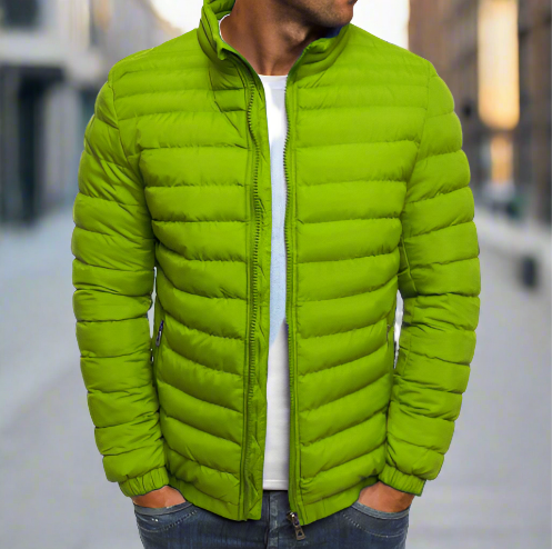 Levoire | Veste Légère Matelassée Décontractée Pour Hommes Pour Le Printemps Vert fluo