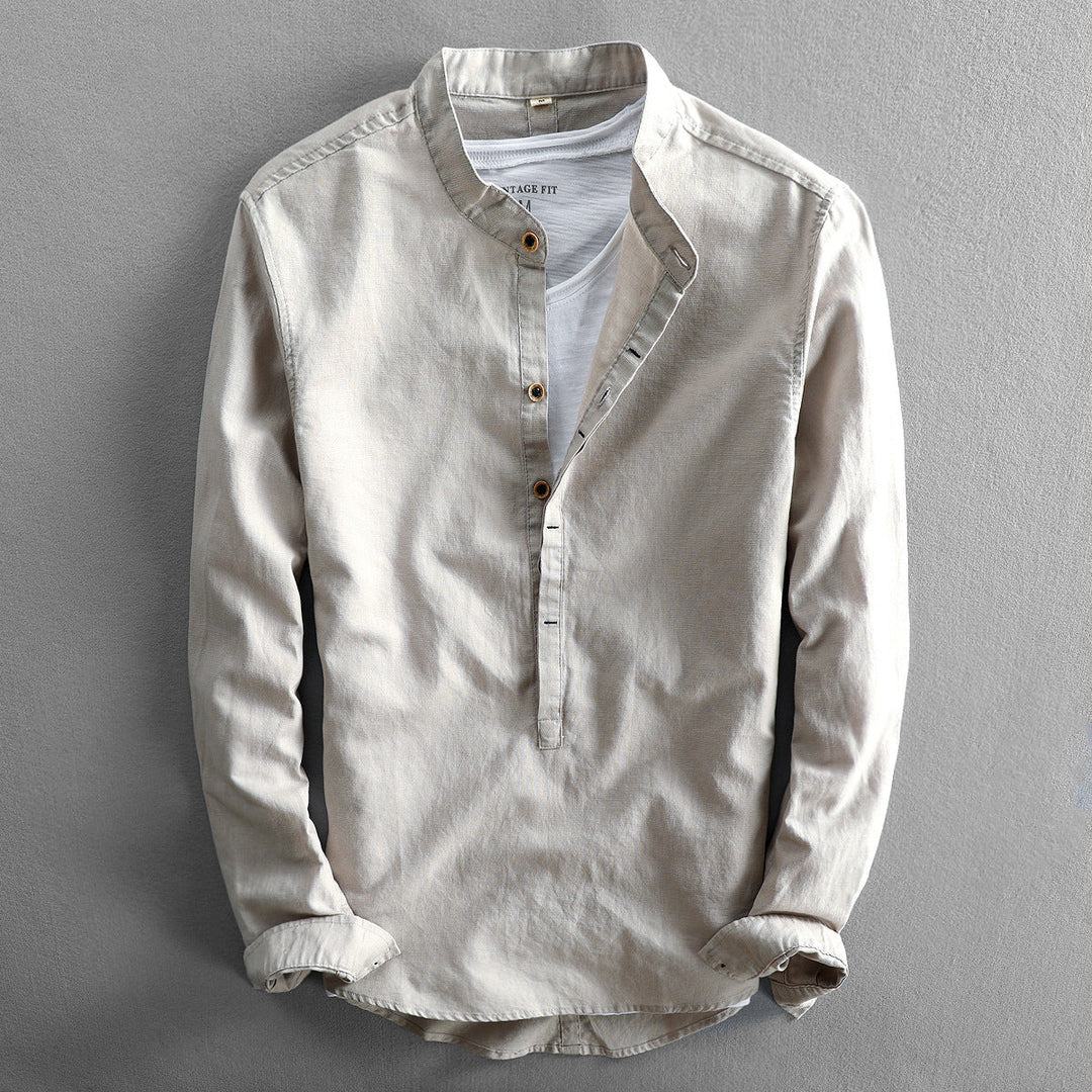 Levoire | Chemise En Lin Pour Hommes Gris