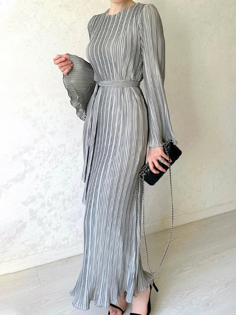 Levoire | Robe Maxi Évasée Pour Femmes Gris