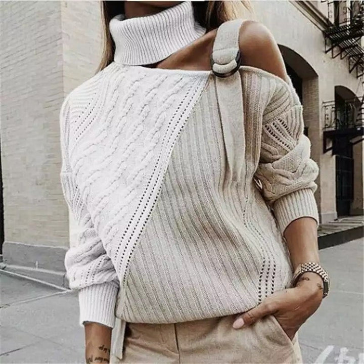 Levoire | Curta Jersey Avec Col Montant Beige