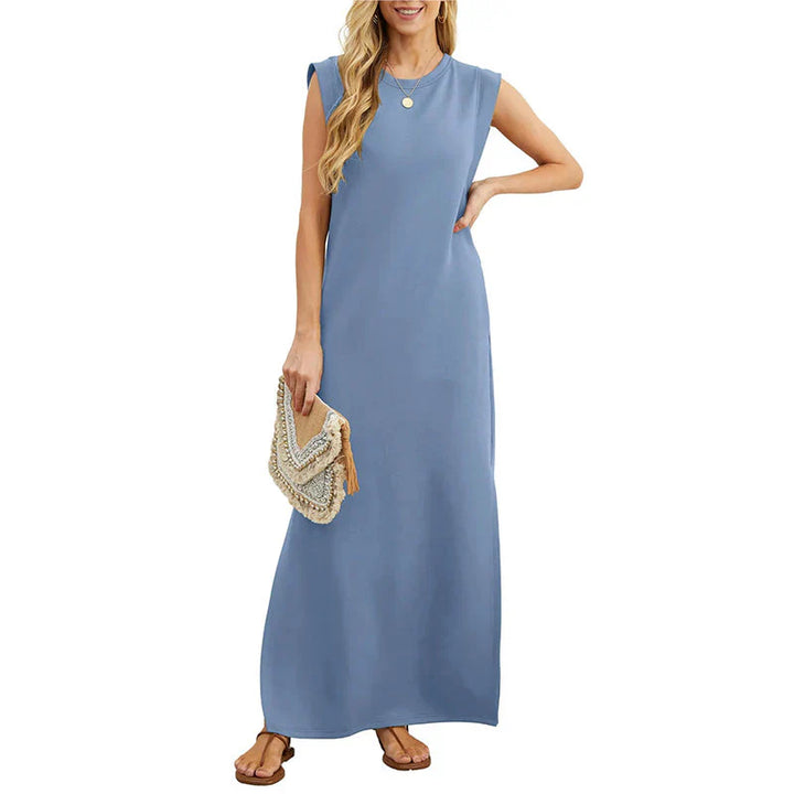 Levoire | Robe Maxi Sans Manches Confortable Bleu