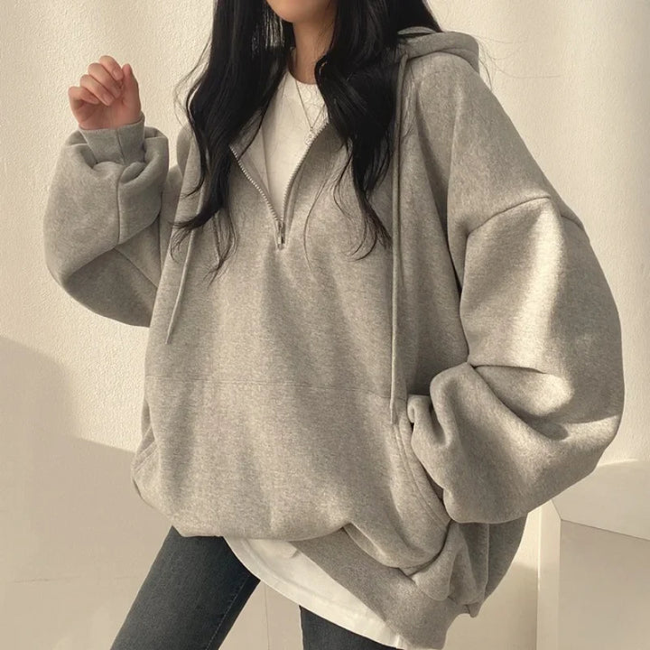 Levoire | Harajuku Sweat À Capuche Pour Femmes Confort Et Style En Une Seule Pièce Dick-gris