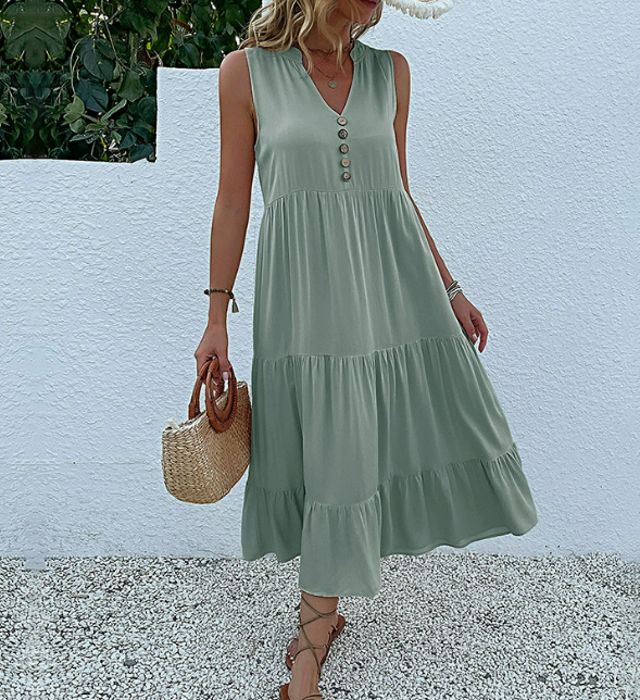 Levoire | Robe Sans Manches De Loisirs Pour Femmes Turquoise