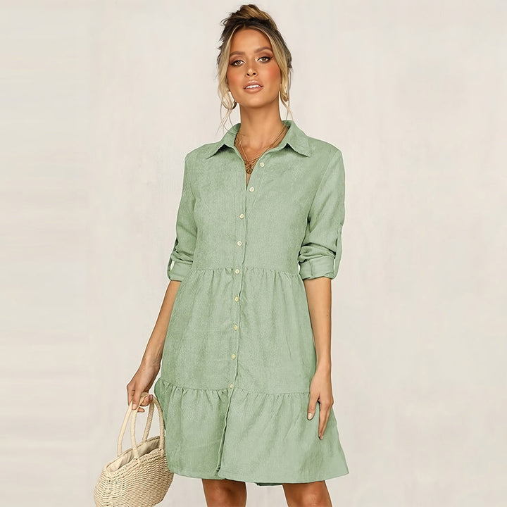 Levoire | Robe Chemise Avec Patte De Boutonnage Pour Femmes Vert