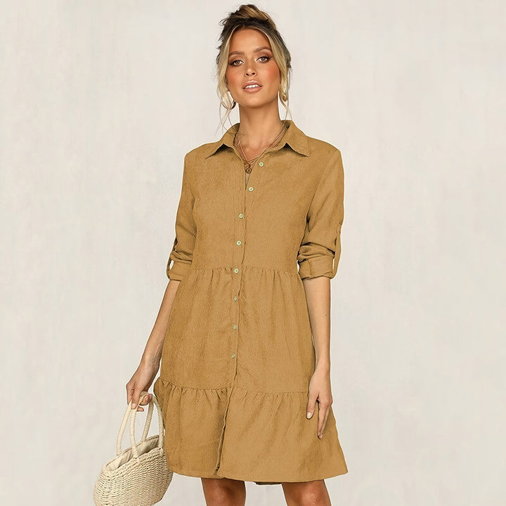 Levoire | Robe Chemise Avec Patte De Boutonnage Pour Femmes Jaune