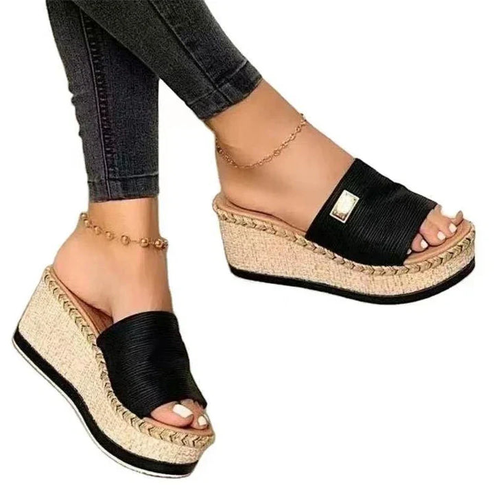 Levoire | Sandales À Plateforme Chaussures Dames À Talons Hauts Semelle Épaisse noir