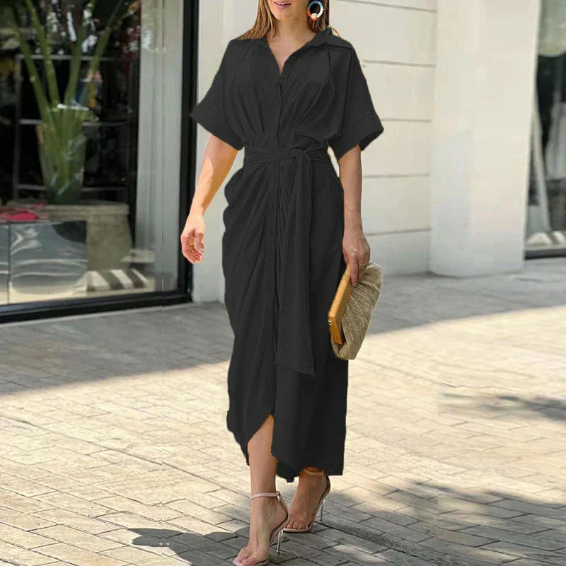 Levoire | Robe Midi Chic Avec Imprimé Floral Vert Noir