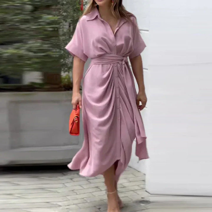 Levoire | Robe Midi Chic Avec Imprimé Floral Vert Rosa