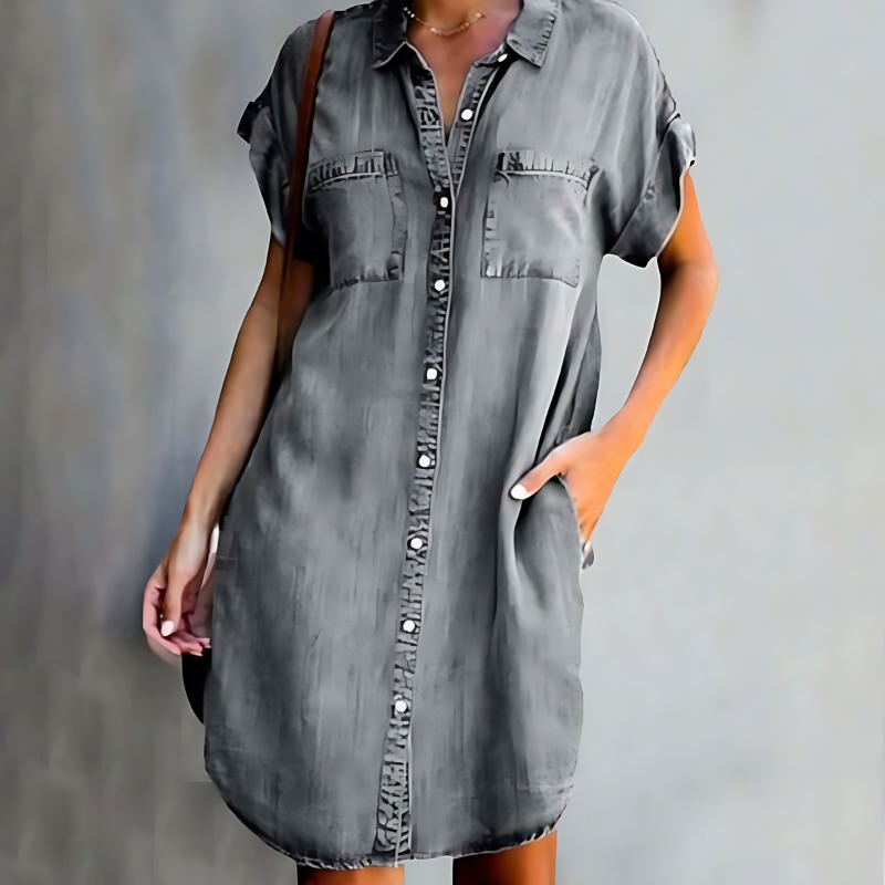 Levoire | Robe En Denim Pour Un Look Décontracté Gris