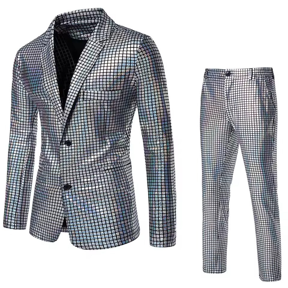 Levoire | Costume De Soirée À Paillettes Pour Hommes Dans L'Ensemble Gris