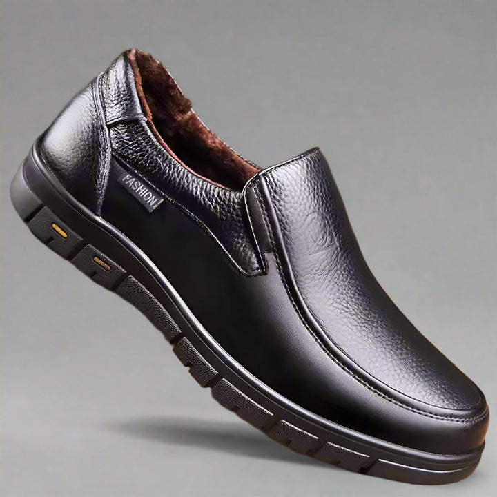 Levoire | Mocassin Homme À Semelle Plate En Cuir Pour Usage Extérieur Robe en velours noir