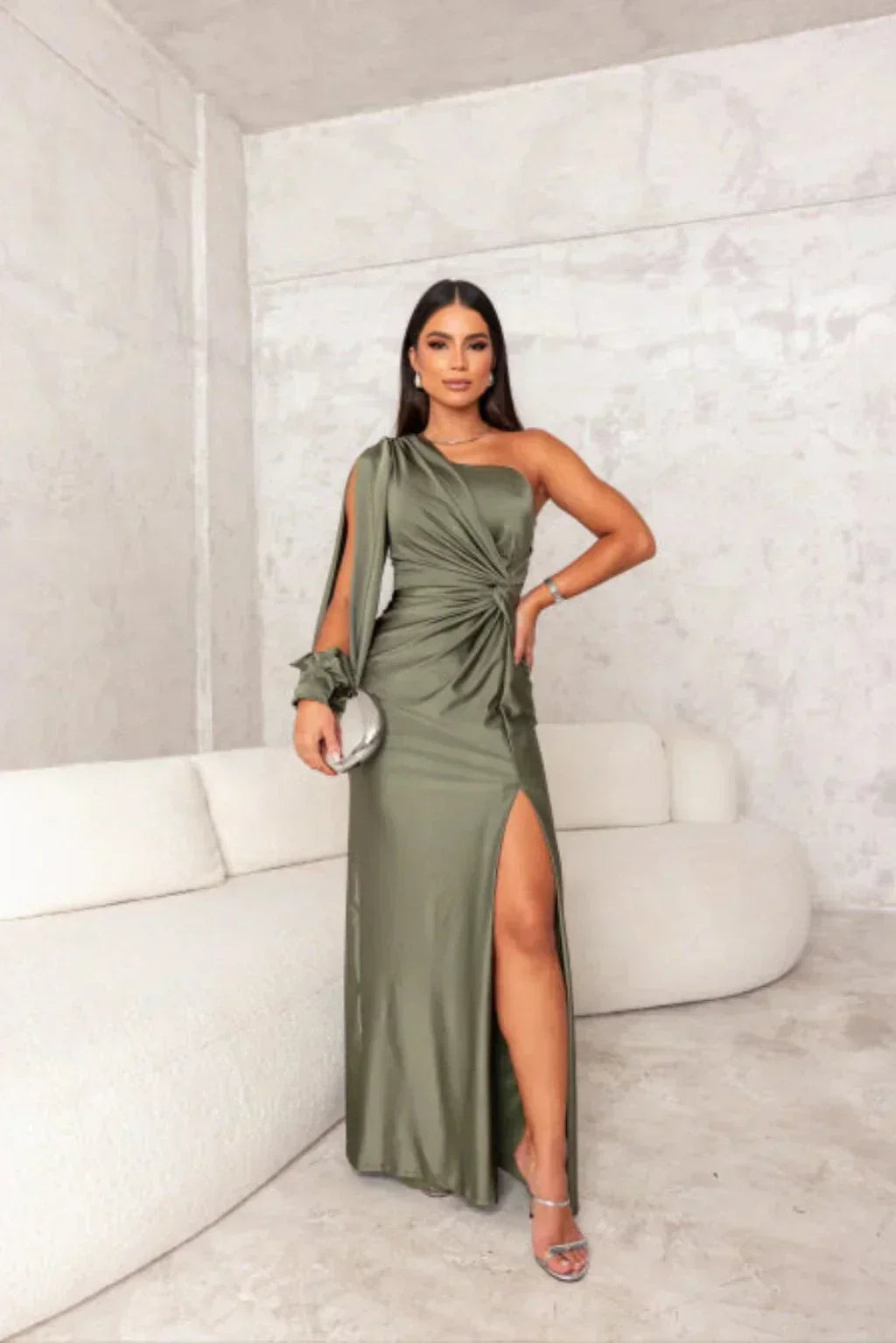Levoire | Robe Satin À Une Épaule
