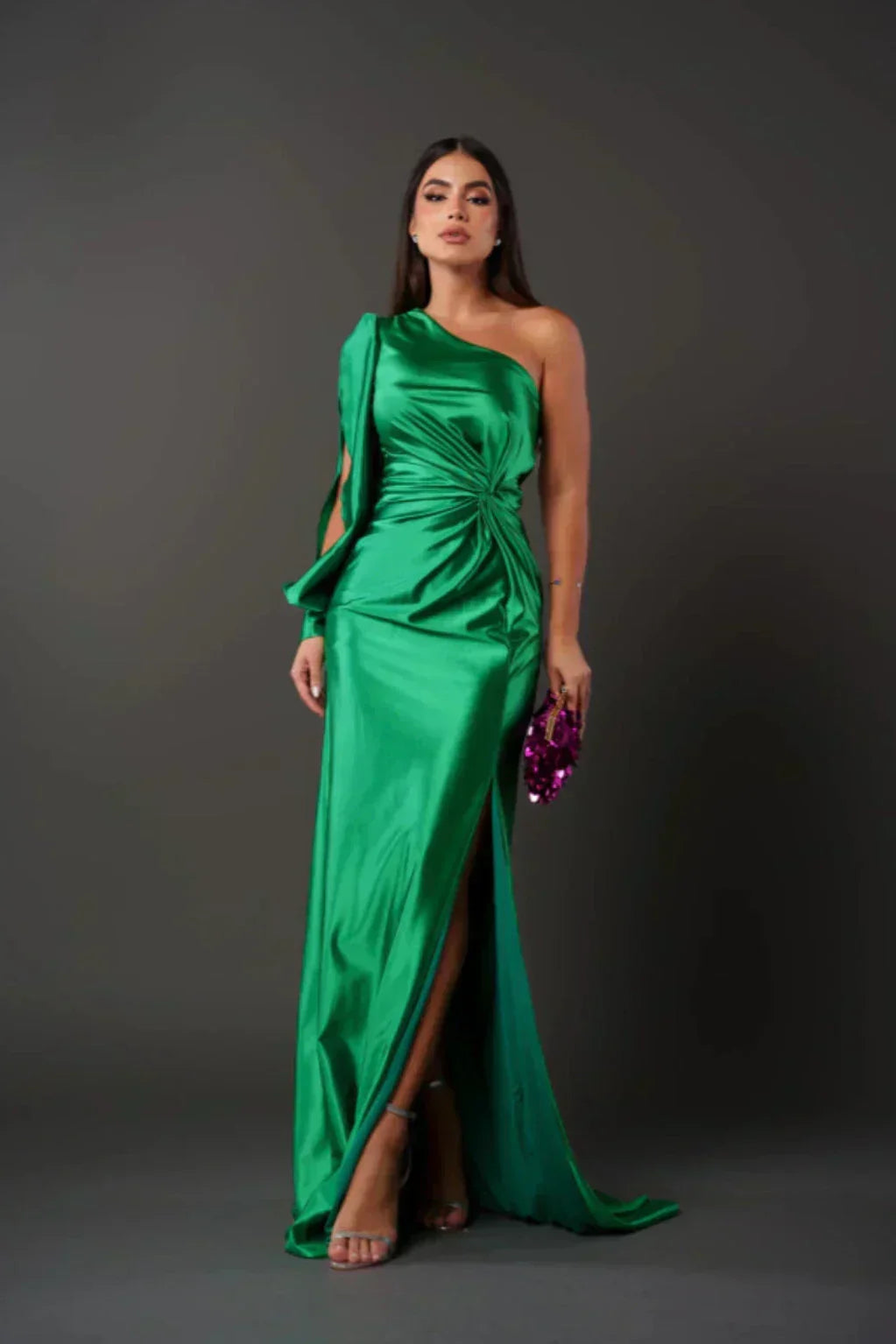 Levoire | Robe En Satin Avec Design Asymétrique À Une Épaule