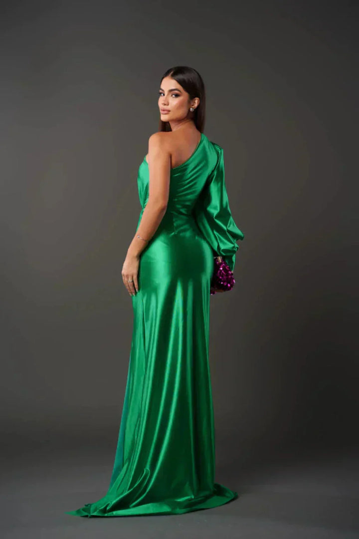 Levoire | Robe En Satin Avec Design Asymétrique À Une Épaule