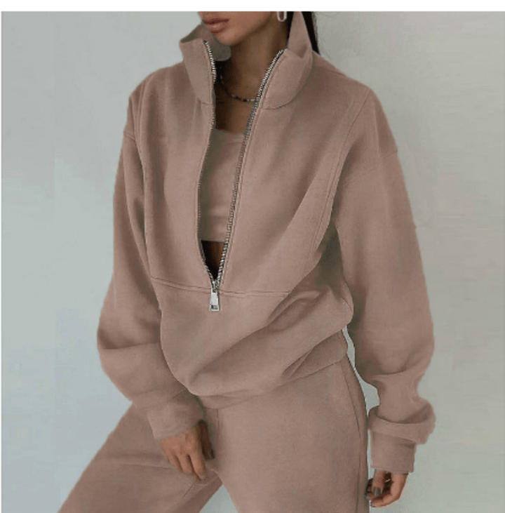 Levoire | Ensemble Pull Pantalon Femme Confortable Tendance Kaki
